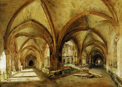 Die Kreuzgänge von St. Wandrille, ca. 1825-30 von Eugene Isabey